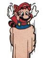 Mario getting grabbed by a Hand Trap (Nintendo Power Strategy Guide)