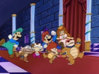 An animation error from the The Adventures of Super Mario Bros. 3 episode, "Do the Koopa" where Toad is shown with a happy expression.