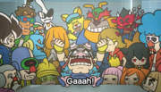 Wario throwing the game console into the air