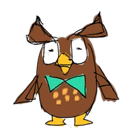 Drawing of Blathers in WarioWare Gold