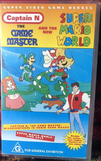Cover of the first VHS titled Captain N: The Game Master and the New Super Mario World