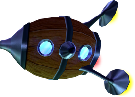 Model of a Rocket Barrel from Donkey Kong: Barrel Blast.