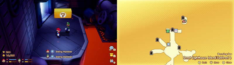 31st block in the Brrning Sea Great Lighthouse Island from Mario & Luigi: Brothership