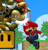 Mario's Super Jump Punch, from Super Smash Bros. Melee.