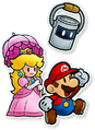 Mario, Princess Peach, and Huey