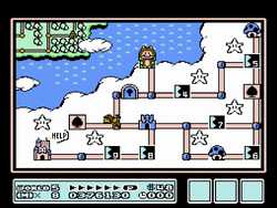 The image for "World 5 Map (Sky Land) - In the Sky" from Super Mario Bros. 3 on Nintendo Music