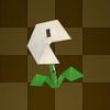An origami Nipper Plant from Paper Mario: The Origami King.