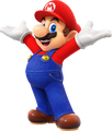 Mario with his hands up