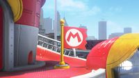 The Checkpoint Flag on the Odyssey in Super Mario Odyssey.