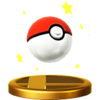 A trophy of a Poké Ball, in Super Smash Bros. for Wii U.