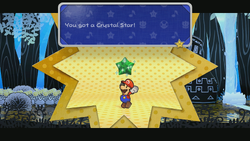 Mario getting the Emerald Star.