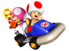 Artwork of Toad and Toadette for Mario Kart: Double Dash!!