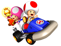 Artwork of Toad and Toadette for Mario Kart: Double Dash!!