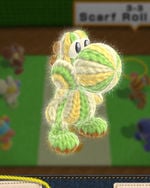 Scarf Roll Yoshi, from Yoshi's Woolly World.