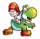 Artwork of Yoshi and Baby Mario in Yoshi Touch & Go (later reused for Yoshi's Island DS)