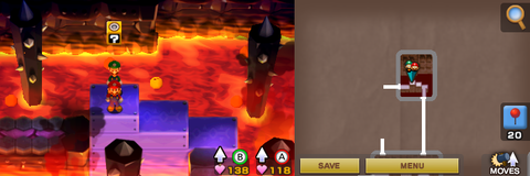 Seventh block in Bowser's Castle of Mario & Luigi: Superstar Saga + Bowser's Minions.