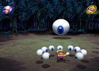 Wario loses in Eyebrawl from Mario Party 8
