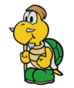 A Koopa Troopa with a white mustache and goatee, hat, and staff