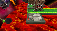 Location of the first Green Star in Bowser's Lava Lair.