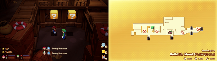 15th and 16th blocks in Bulbfish Island from Mario & Luigi: Brothership