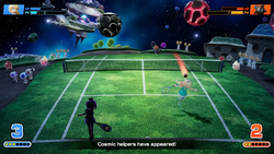 A Galaxy Court Match in Mario Tennis Fever