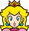 2D artwork of Princess Peach's face.