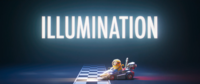 Stuart from the Despicable Me series riding on a kart in the Illumination logo for The Super Mario Bros. Movie.