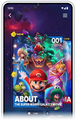 A graphic showing The Super Mario Galaxy Movie Collectible Cards.