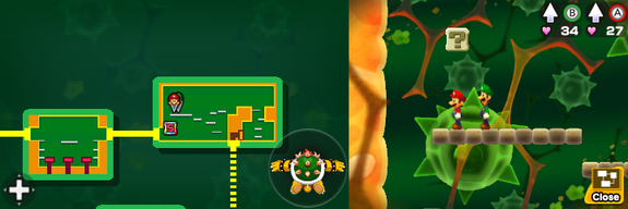 Third block in Trash Pit of Mario & Luigi: Bowser's Inside Story + Bowser Jr.'s Journey.