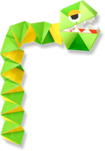 Artwork of Snakey from Yoshi's Crafted World