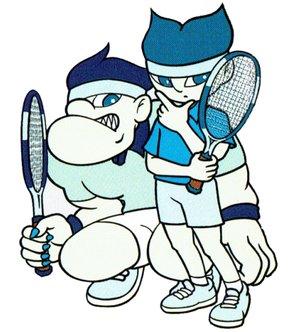 Artwork of A. Coz and B. Coz from Mario Tennis (Game Boy Color)