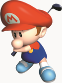 Artwork of Baby Mario from Mario Golf.