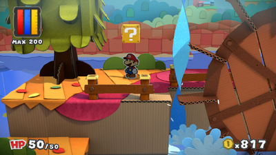 Last ? Block in Cherry Lake of Paper Mario: Color Splash.