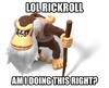 Image macro of Cranky Kong, used by Nintendo to promote the release of Donkey Kong Country: Tropical Freeze