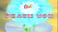 Peach as the winner of Ground Pound Down in Mario Party 5
