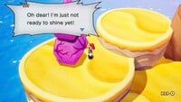 Mario and Luigi finding Birdo on Dinkee Islet during the A Vision in Pink side quest in Mario & Luigi: Brothership.