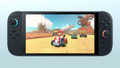 The Nintendo Switch 2 in handheld mode playing the untitled Mario Kart game