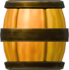 Rendered model of a barrel from New Super Mario Bros. Wii.