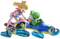 Princess Peach and Yoshi - Mario Kart 8.png