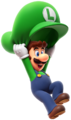 Luigi using the Parachute Cap