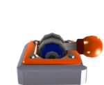 An activated (orange) and deactivated (blue) Lever Switch in Super Mario Galaxy