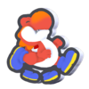 Fluttering Red Yoshi Standee from Super Mario Bros. Wonder