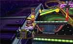 Wario driving on the course in the Bruiser