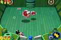 Mario fighting Porcupuffer