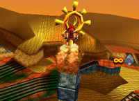 A Golden Banana for Diddy Kong in Angry Aztec.