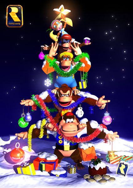 File:DK64 Christmas group artwork.jpg