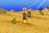 Mario and Parakarry in Dry Dry Desert