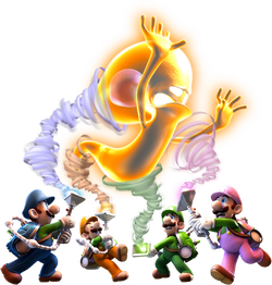 Artwork of the ScareScraper mode in Luigi's Mansion 2 HD.