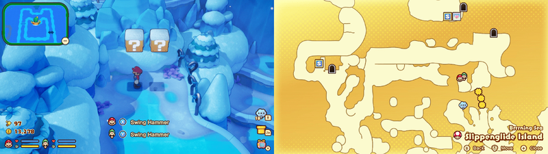 30th and 31st blocks in Slippenglide Island from Mario & Luigi: Brothership