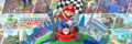 Mario Kart Tour banner Mario holding flag.png